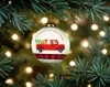 Hivvago Red Pickup Truck With Presents Hand Painted Mouth Blown Glass Ornament In White