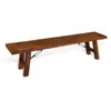 Hivvago Reggie Bench, 72 Inch Brown Mahogany Wood, Metal Turnbuckle Accents In Brown