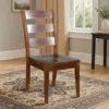 Hivvago Reggie Dining Chair Set Of 2, Ladderback, Dark Brown Mahogany Wood In Brown