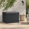 Hivvago Reina Outdoor Storage Box, Cushion Seat, Dark Gray Polypropylene In Black