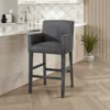 Hivvago Rekah Barstool Chair, Charcoal Fabric And Wood Frame, Soft Cushioning In Gray