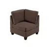 Hivvago Remy 32 Inch Modular Corner Sofa Chair, Soft Brown Chenille, Solid Wood In Brown