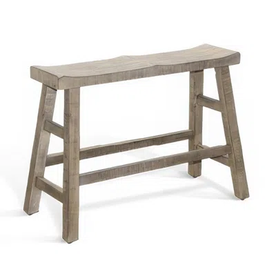 Hivvago Rena Counter Height Bench, 33 Inch Light Brown Mahogany Wood Frame