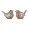 Hivvago Resin Bird Figurines (set Of 2) In Brown