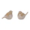 Hivvago Resin Bird Figurines (set Of 6) In Brown