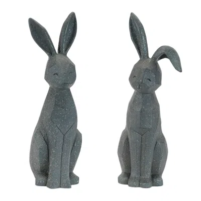 Hivvago Resin Rabbit (set Of 4) In Gray