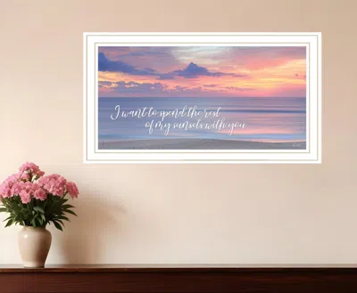 Hivvago Rest Of My Sunsets White Framed Print Wall Art In Multi