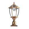 Hivvago Retro Gold Solar Led Column Headlights - Dimmable In Brown