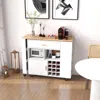 Hivvago Reversible Folding Kitchen Island Cart With Wine Rack And Spice Rack