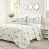 Hivvago Reversible Lightweight Polyester Floral Birds 3 Piece Quilt Set In Neutral