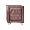 Hivvago Rex 17 Inch Modern Upholstered Nightstand, 2 Drawer, Crystal Handles, Pink