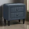Hivvago Rheo Nightstand, 2 Drawers, 22 Inch Upholstered In Charcoal Gray Linen In Gray
