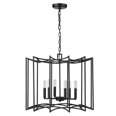 Hivvago Rhian 8-light Matte Black Pendant