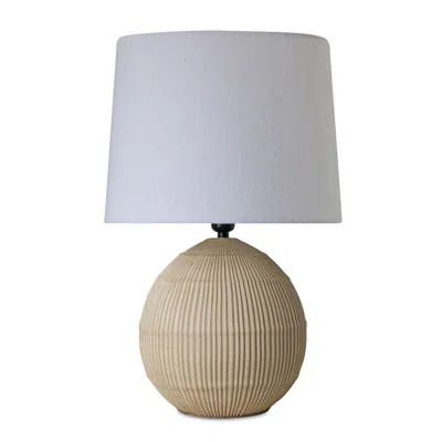 Hivvago Ribbed Ceramic Table Lamp 20.5"h In Multi