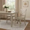 Hivvago Ricks Dining Chair Set Of 2, X Shape Back, Light Gray Acacia Wood Frame In Neutral