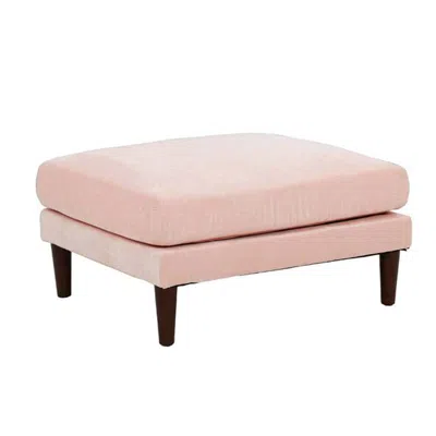 Hivvago Rio 32 Inch Modular Ottoman, Box Cushion Seat, Wood Legs, Blush Pink