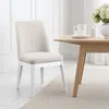Hivvago Risa Dining Side Chair Set Of 2, Tall Back And Splayed Legs, Beige In White