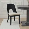 Hivvago Robeck Dining Side Chair Set Of 2, Herringbone Polyester, Black Wood In Black