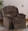 Hivvago Rocker Recliner In Choco Brown Suede Fabric
