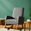 Hivvago Rocking High Back Upholstered Lounge Armchair With Side Pocket-gray