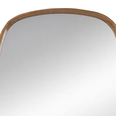Hivvago Roe 27 Inch Wall Mirror, Brown Curved Pine Wood Frame, Minimalistic In Transparent