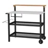 Hivvago Rolling Bar Cart With Flip-up Table And Hooks For Kitchen
