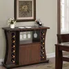 Hivvago Rolling Buffet Sideboard Wooden Bar Storage Cabinet-walnut