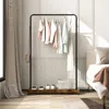 Hivvago Rolling Garment Rack With Hanging Hooks And Bottom Storage Shelf