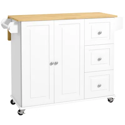 Hivvago Rolling Kitchen Cart With Drawers, Cabinet, And Towel Rack