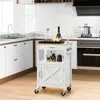 Hivvago Rolling Kitchen Island Cart With Drawer And Side Hooks-white