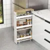 Hivvago Rolling Kitchen Slim Storage Cart Mobile Shelving Organizer With Handle-white
