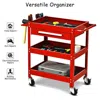 Hivvago Rolling Tool Cart Mechanic Cabinet Storage Toolbox Organizer With Drawer-red