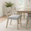 Hivvago Romy Dining Chair With Open Back, Natural Wood Grain, Gray Fabric In Gray