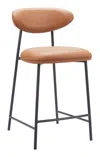 Hivvago Rorun Counter Stool (set Of 2) Brown In Brown