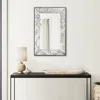 Hivvago Rosa 16 X 24 Wall Mount Mirror, Brown Wood Frame With Abstract Gold Overlay In Gray