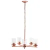Hivvago Rose Gold And Clear Chandelier Five Light Iron Ceiling Light With Clear Shades In Multi