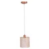 Hivvago Rose Gold And Clear Cylinder Crystal Ceiling Light With Clear Shades In Brown