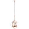 Hivvago Rose Gold And Clear Sphere Three Light Iron Ceiling Light With Rose Gold Shades In Metallic
