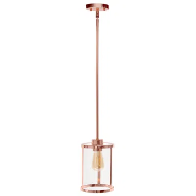 HIVVAGO ROSE GOLD CYLINDER IRON CEILING LIGHT WITH ROSE GOLD SHADES