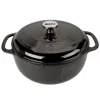 Hivvago Round 6-quart Black Enamel Cast Iron Dutch Oven With Lid In Black
