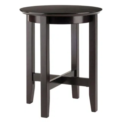 Hivvago Round Accent End Table Espresso