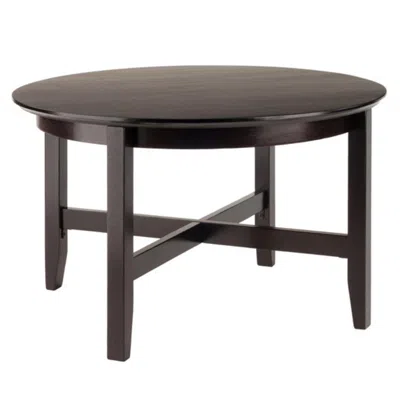 Hivvago Round Coffee Table Espresso In Brown