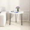 Hivvago Round Coffee Table With Thickened Tabletop And Metal Tripod Legs-white