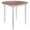 Hivvago Round Double Drop Leaf Dining Table Natural And White