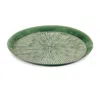 Hivvago Round Etched Metal Tray 13.5"d In Green