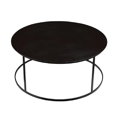 Hivvago Round Metal Frame Side Table With Tubular Legs, Dark Brown In Black