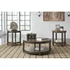 Hivvago Round Metal Frame Table Set With Wooden Top And Open Bottom Shelf, Brown In Brown