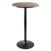Hivvago Round Pub Table Black And Faux Marble