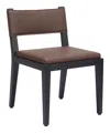 Hivvago Roxas Dining Chair (set Of 2) Brown In Brown
