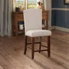 Hivvago Rubber Wood Dining Chair With Nail Head Trim, Set Of 2, Brown And Cream